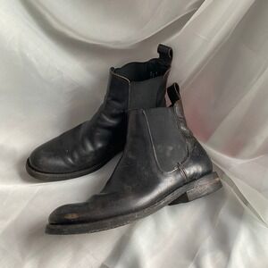 FRYE Tyler Flex Chelsea Leather Black Ankle Boots Vibram 7.5 Western Heritage